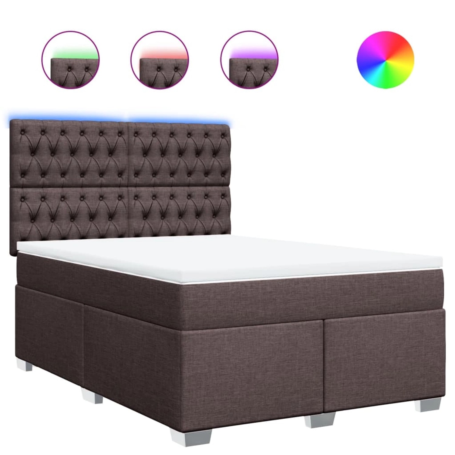 vidaXL Boxspringbett mit Matratze Dunkelbraun 160x200 cm Stoff 3292849 günstig online kaufen