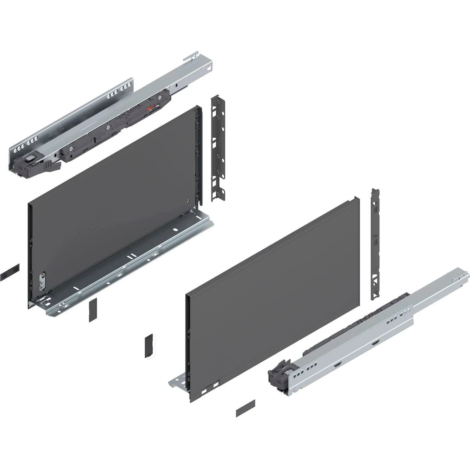 Blum Legrabox Pure Set Höhe F Tip-On Vollauszug 450 mm 40 kg Oriongrau 1 Paar