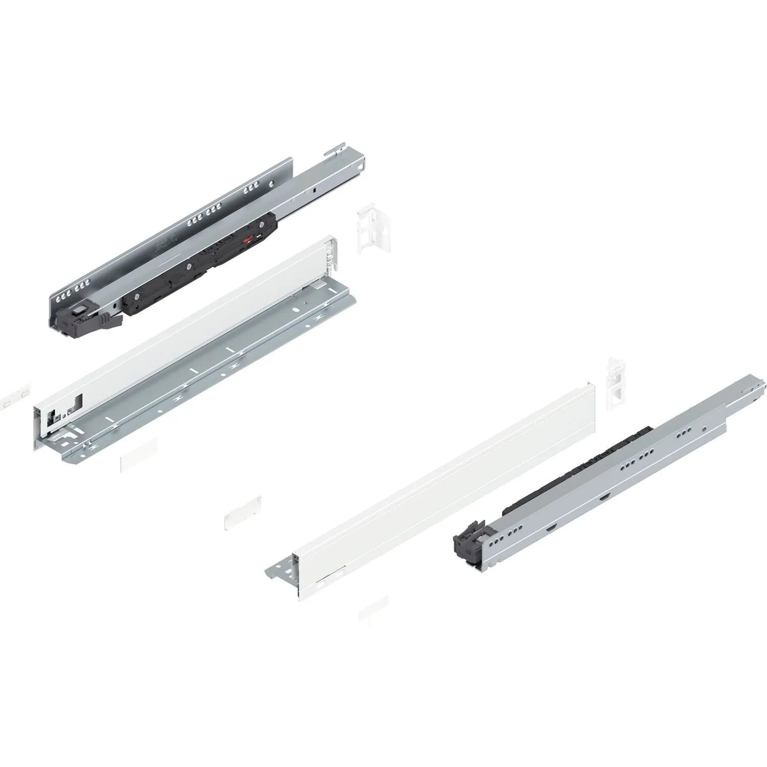 Blum Legrabox Pure Set Höhe N Tip-On Vollauszug 500 mm 70 kg Seidenweiß 1 Paar