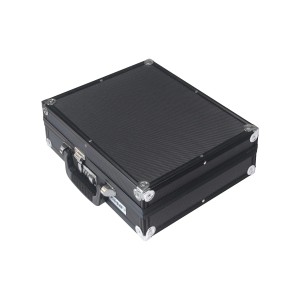 HMF 14531-02 Alu Fotokoffer Koffer Rasterschaumstoff 36 x 29 x 12 cm Schwarz