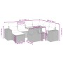 Graue 8-tlg. vidaXL Garten-Sofagarnitur aus Polyrattan mit Kissen. Gartenmöbel-Set mit Tisch, Ecksofa, Hockern und Kissen.
