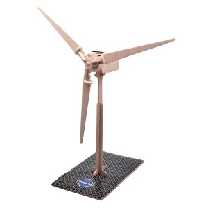 Pebaro Solar-Bausatz Windrad aus Holz mit Motor und Solarpanel. Kreatives Gestalten mit Sonnenenergie.