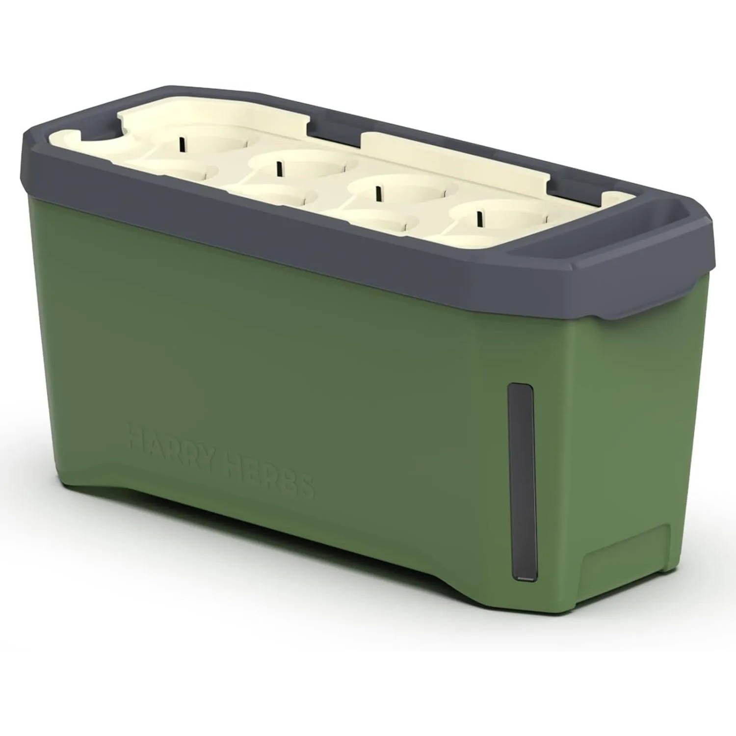 Gusta Garden Kräutertopf Harry Herbs 4in1 Pflanzentopf mit Bewässerungssystem Dunkelgrün ohne Anzuchthaube