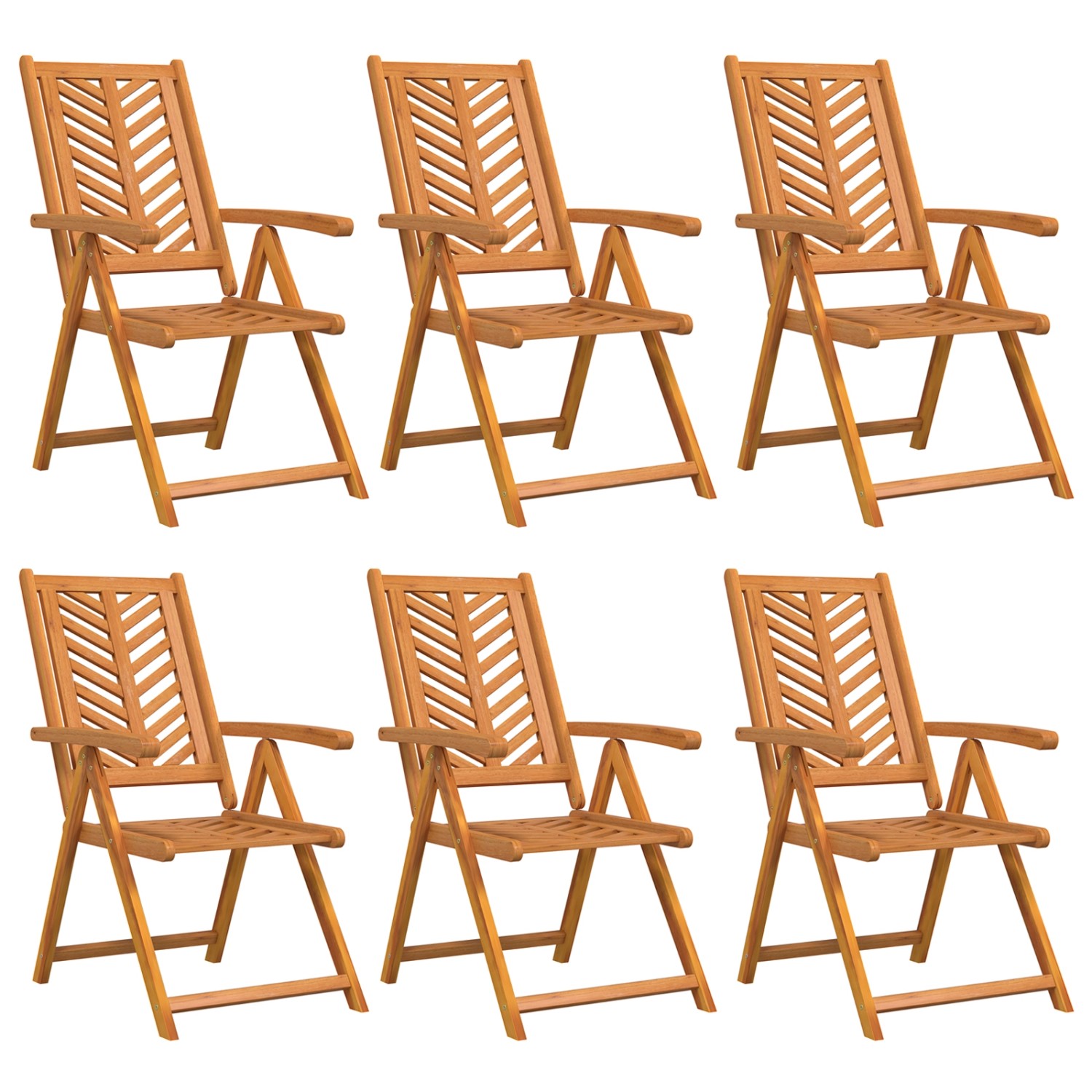 vidaXL Gartenstühle 6 Stk Verstellbar Massivholz Akazie 3154135 günstig online kaufen
