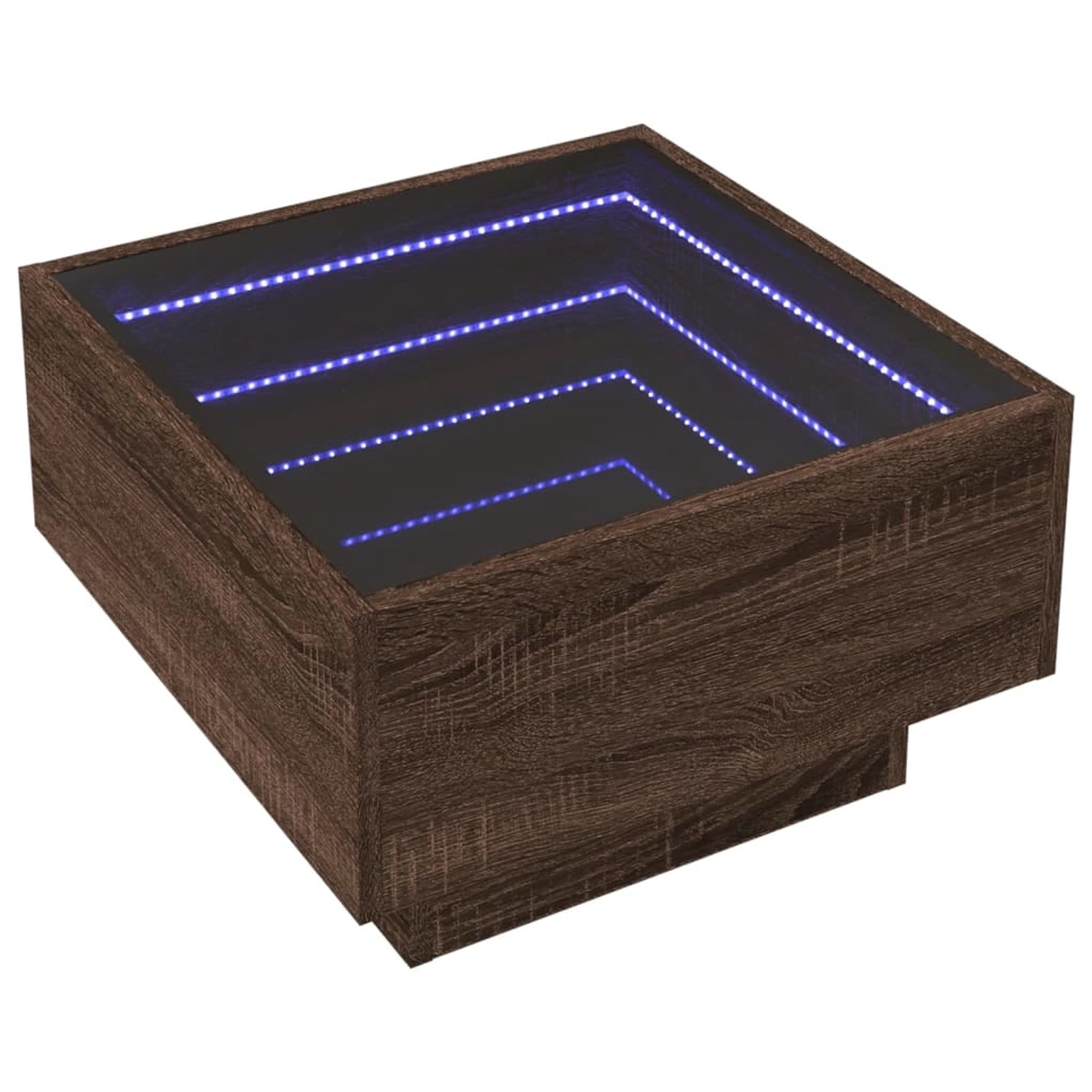vidaXL LED-Couchtisch Braun Eichen-Optik 50x50x30 cm Holzwerkstoff 847510 günstig online kaufen