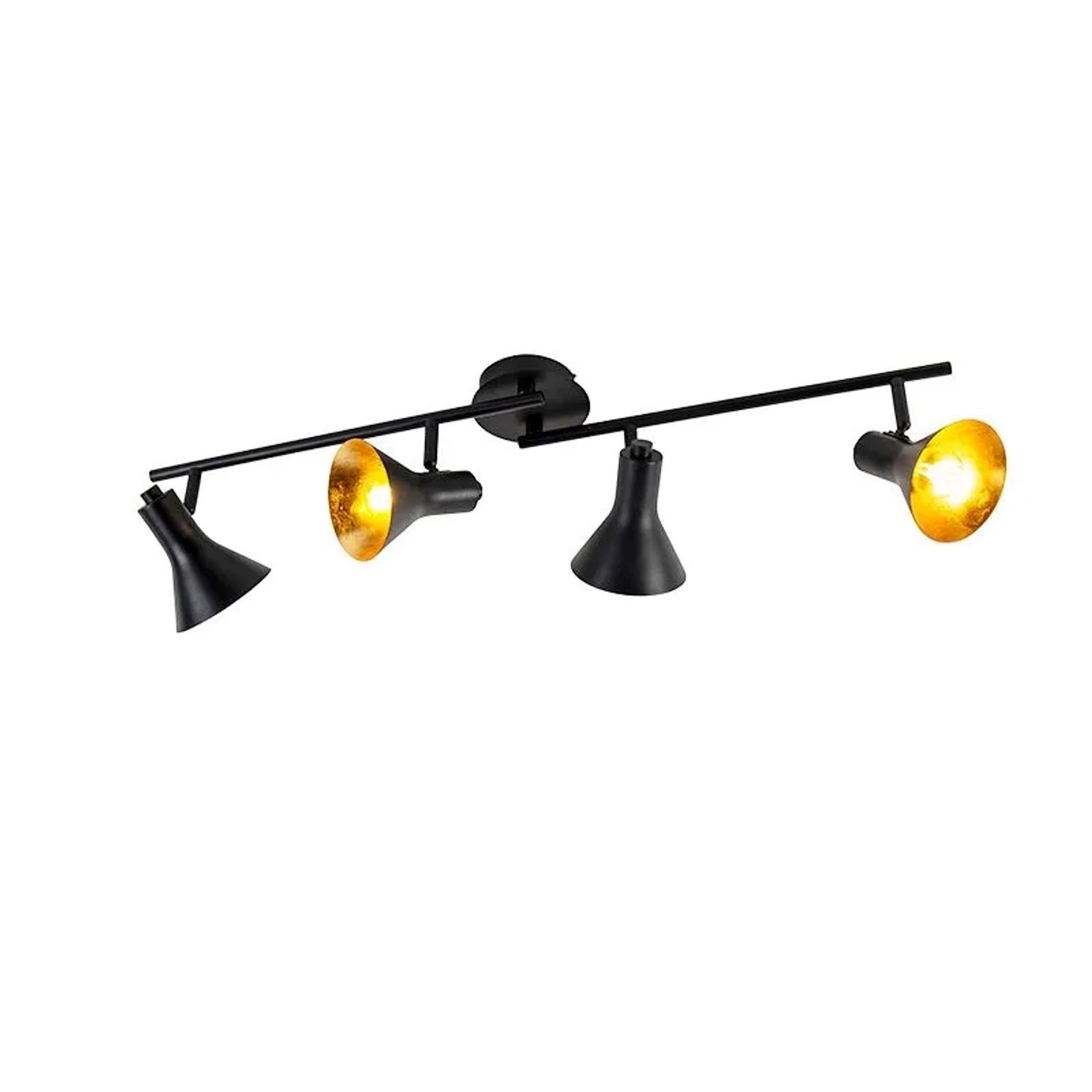 QAZQA Modernes PunktSchwarz mit Gold 4 Licht Magno