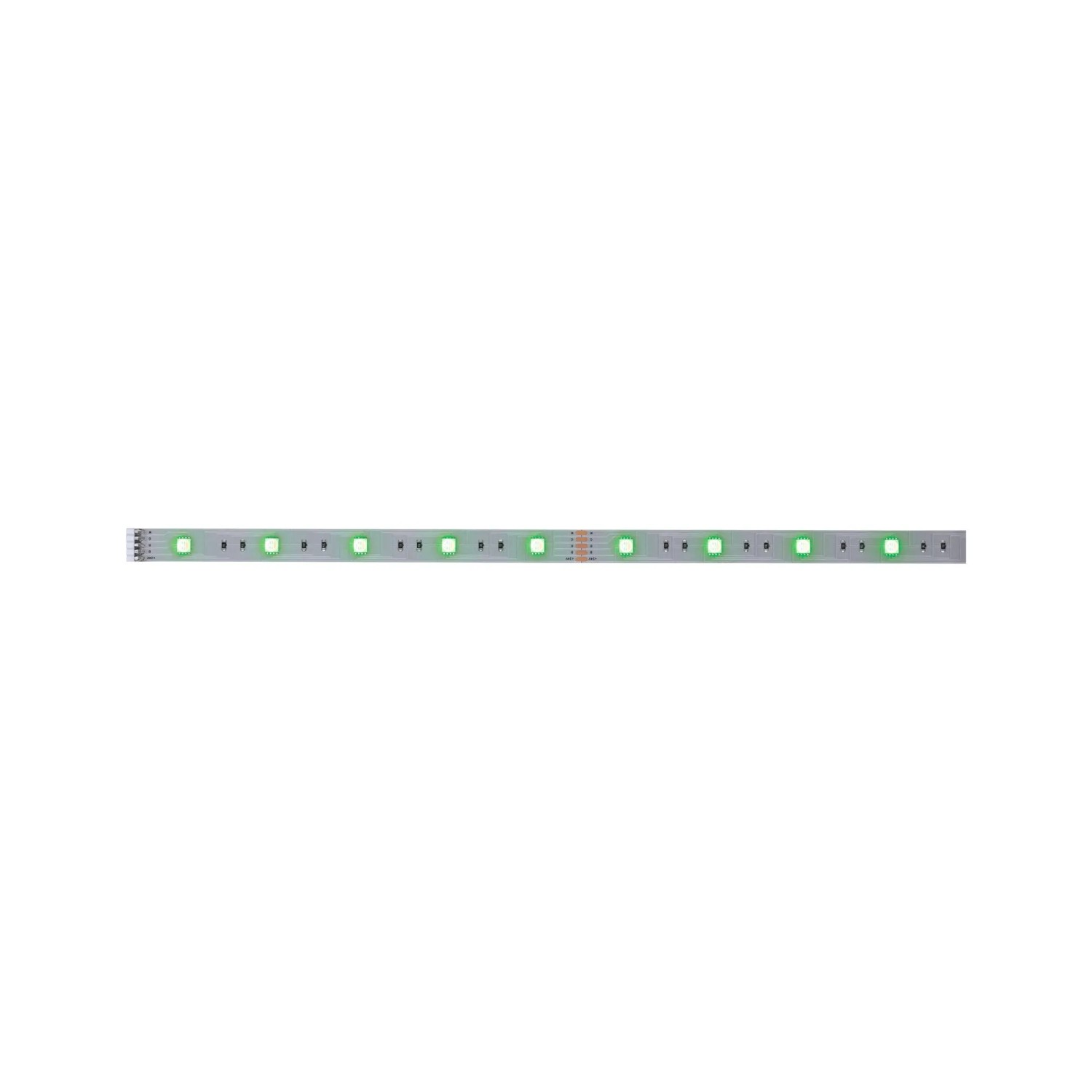 Paulmann MaxLED 250 RGBW LED-Streifen, 1 m, silber, mit grünen LEDs.