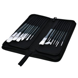 Artina Amsterdam Pinselset (17-tlg) im schwarzen Etui, verschiedene Pinsel für Künstlerfarben.