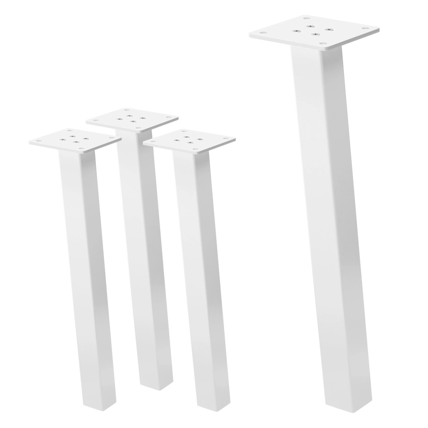 ML-Design Tischbeine 4Er Set I-96GRAD H42 cm Weiß Stahl 4x4cm