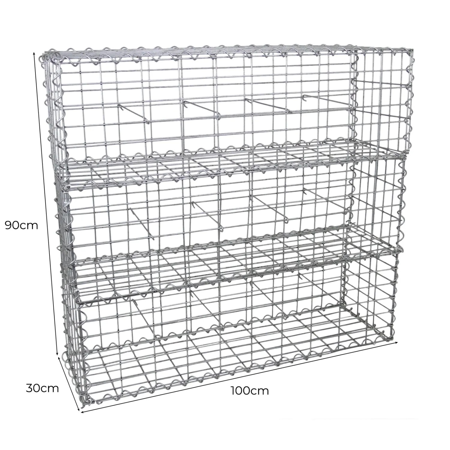 Yaocom Gabionenkorb Aus Verzinktem Stahl – Dreieckig, 130x12x20 Cm, Für Garten, Terrasse & Sichtschutz