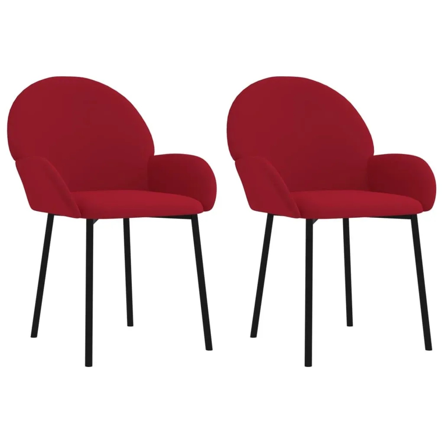 vidaXL Esszimmerstühle 2 Stk Weinrot Samt 344768