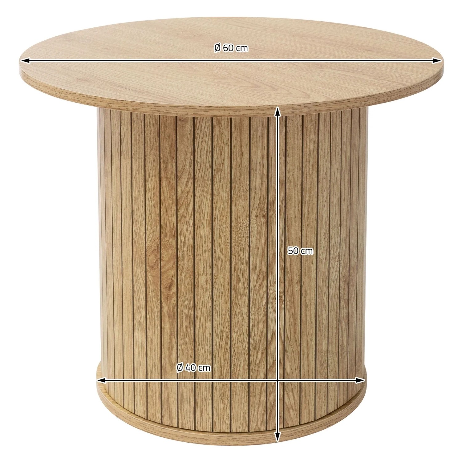 Runder Couchtisch Ø60cm in Holzoptik Braun. Wohnzimmertisch mit stabiler Konstruktion und vielseitiger Einsatzmöglichkeit.
