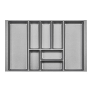 SOTECH ORGA-BOX-2 Besteckeinsatz Tiefe 462 mm Höhe 50,5 mm Für Nobilia Küchen Canvas Struktur Silbergrau Breite 709 mm