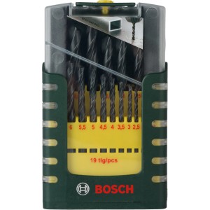 Bosch HSS-R Metallbohrer-Set, 19-teilig, für präzise Bohrungen in Metall und Kunststoff.