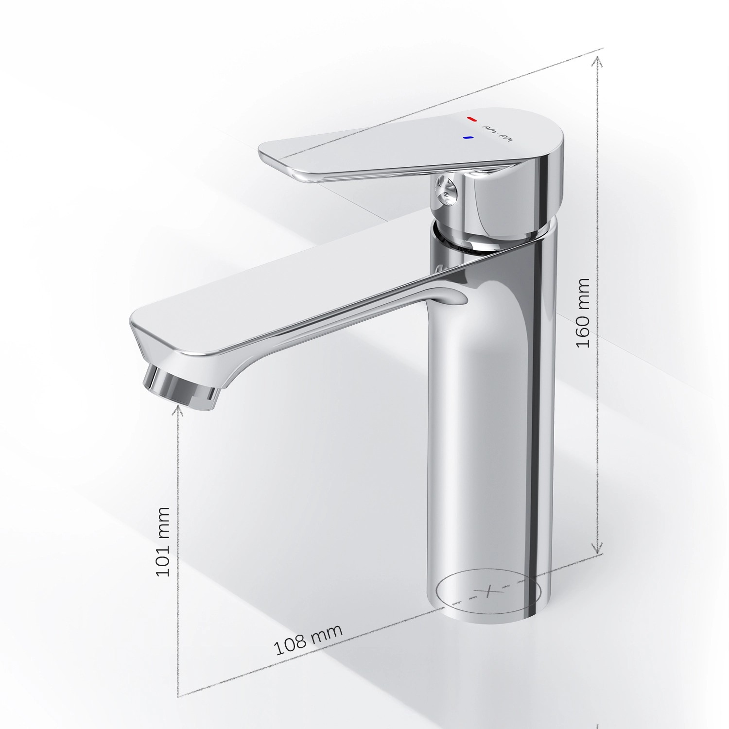 AM.PM Einhebel Waschtischarmatur Hit Wasserhahn Bad aus Messing FTA02800 Chrom_9