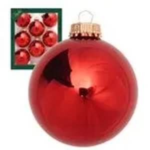 Krebs Glas Lauscha GmbH Christbaumkugeln Weihnachtskugeln Glas Ø 7 cm 8 Stück rot/glänzend