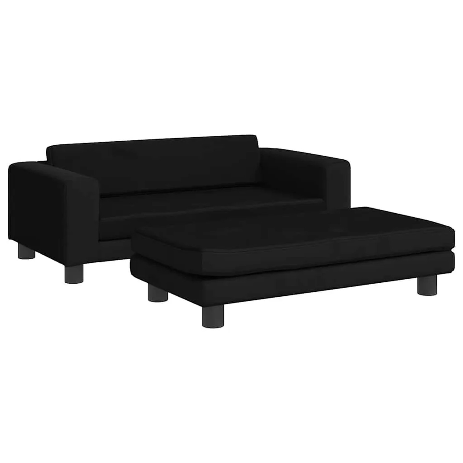 vidaXL Hundebett mit Verlängerung Schwarz 100x50x30 cm Samt 172023
