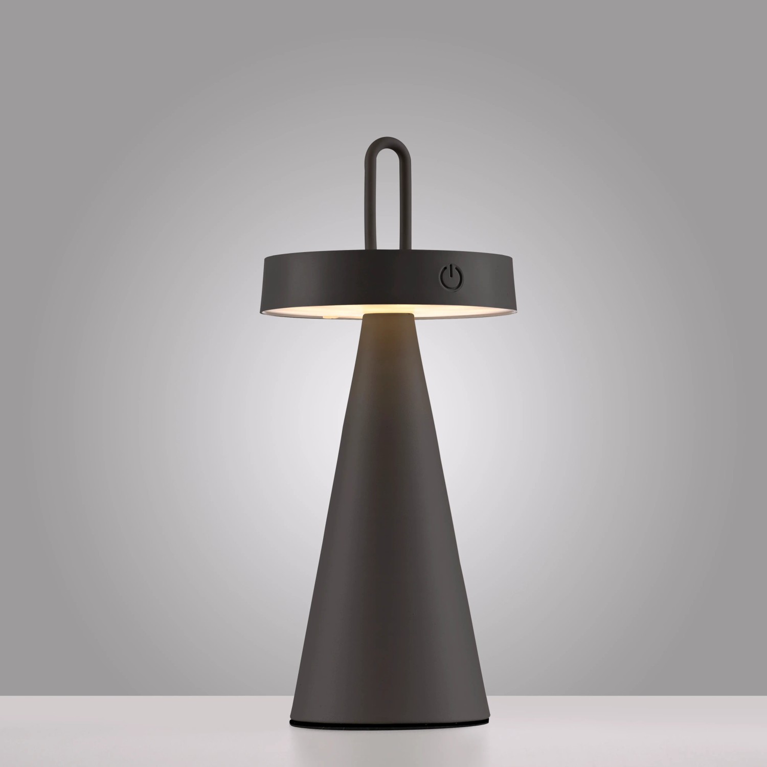 Schwarze LED-Akku-Tischleuchte Alwa, 28,9 cm hoch, für Innen & Außen. Dekoleuchte mit Touchdimmer.