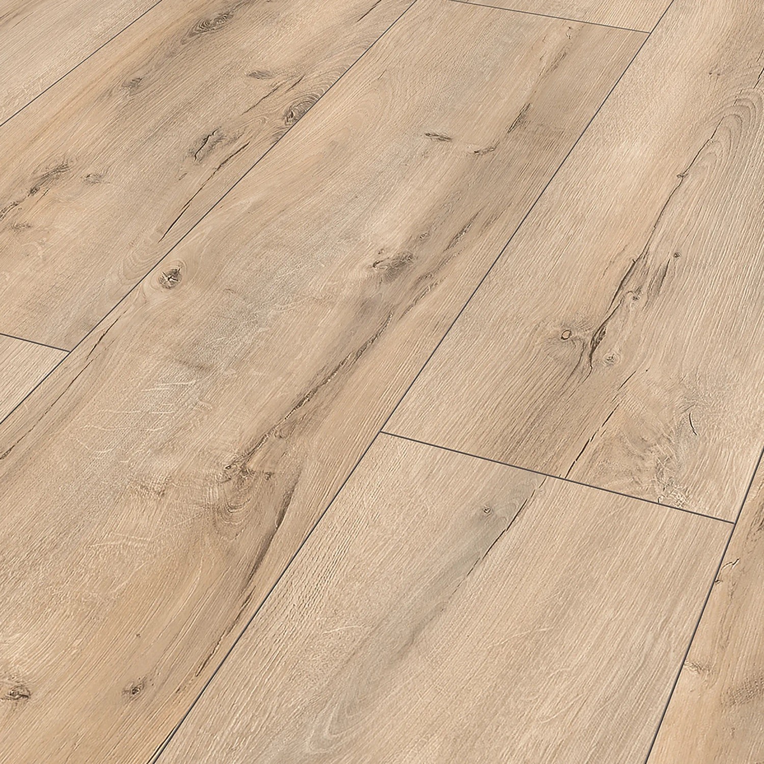 Classen Laminat 8 mm, wasserfest, Oak Beige. Holzoptik mit Fugen.