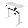 Weißer, elektrisch höhenverstellbarer Juskys Schreibtisch Office Stand 140x60 cm, zerlegt.