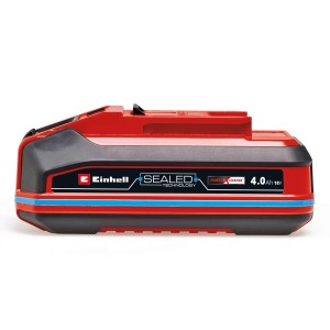 Einhell Akku 18V 4,0 Ah Sealed Power X-Change Plus, rot/schwarz, für Elektrowerkzeuge.