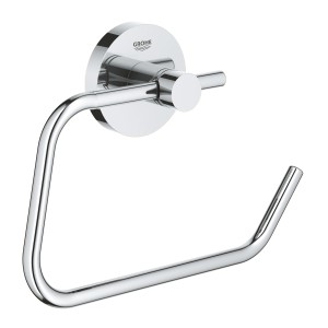 Grohe QuickFix Toilettenpapierhalter Start Chrom, Wandhaken aus Metall mit glänzender Oberfläche.