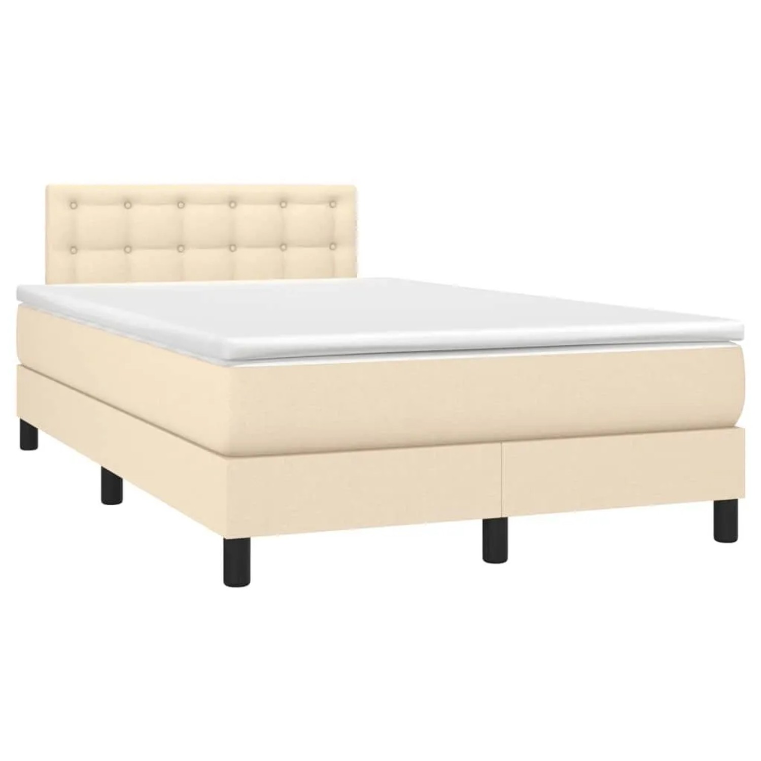 vidaXL Boxspringbett mit Matratze & LED Creme 120x200 cm Stoff 3133466 günstig online kaufen