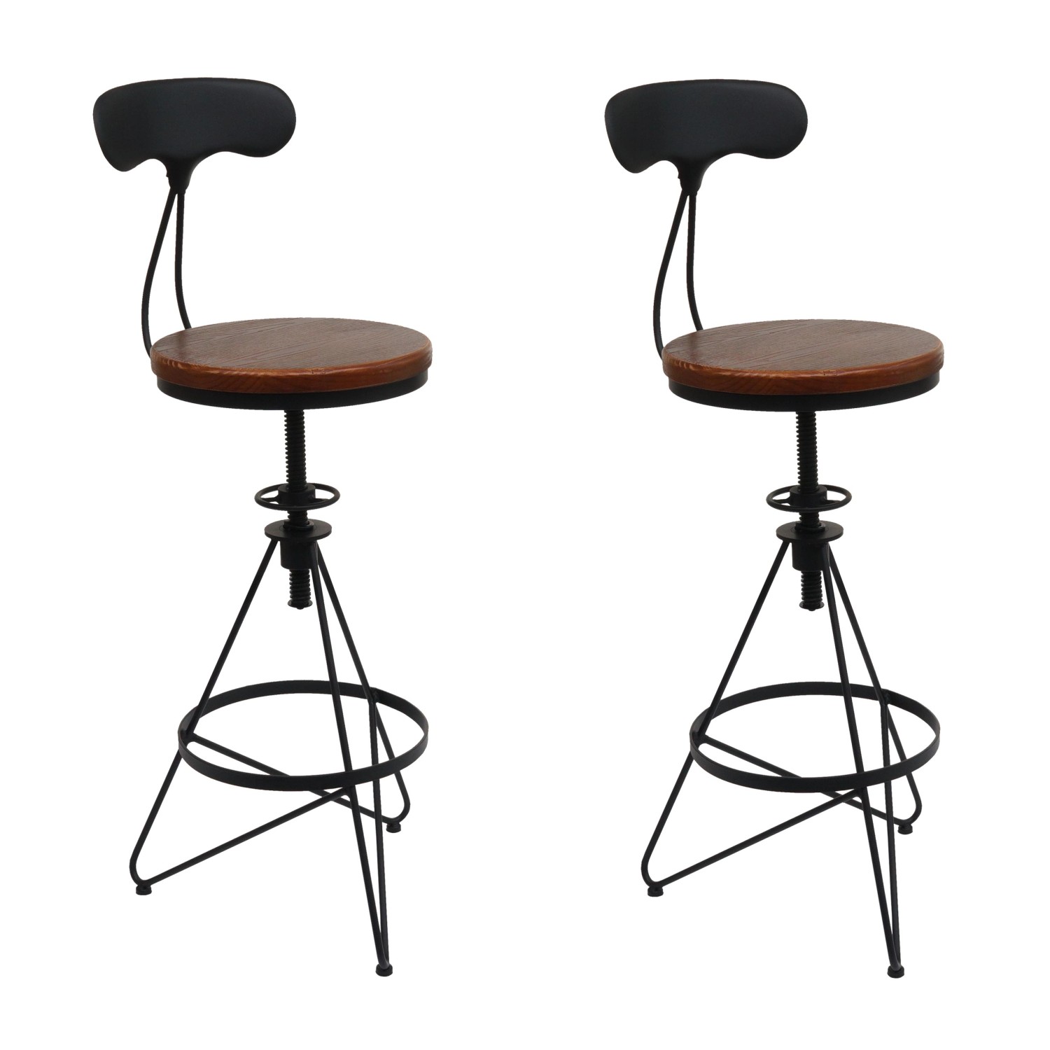 PROREGAL 2er-Set Barhocker Mit Lehne Sitzhöhe 64-83cm Höhenverstellbar Dreh günstig online kaufen
