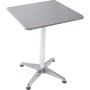 Quadratischer, silberner Gartentisch 60x60 cm von Garden Pleasure mit Aluminiumgestell.