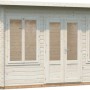 Palmako Lisa Holz-Gartenhaus mit Pultdach, naturbelassen und tauchgrundiert, 400x300 cm.