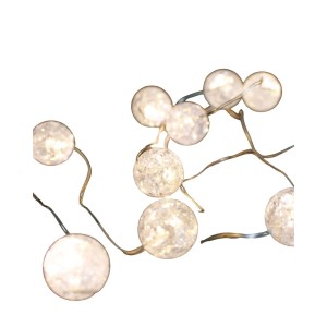 LEX LED Kugellichterkette mit Acrylkugeln, warmweißes Licht, batteriebetrieben, für stimmungsvolle Weihnachtsdeko.