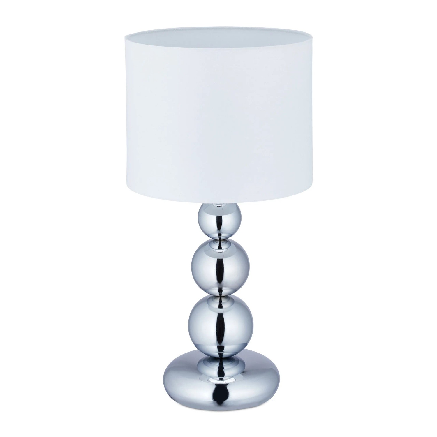 Image of Relaxdays Tischlampe Eisen Silber Weiß mit Kippschalter 50 cm x 25 cm 1,2 kg