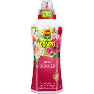 Compo Rosendünger 1L Flasche: Flüssigdünger für Rosen, für Wachstum und Blütenpracht.