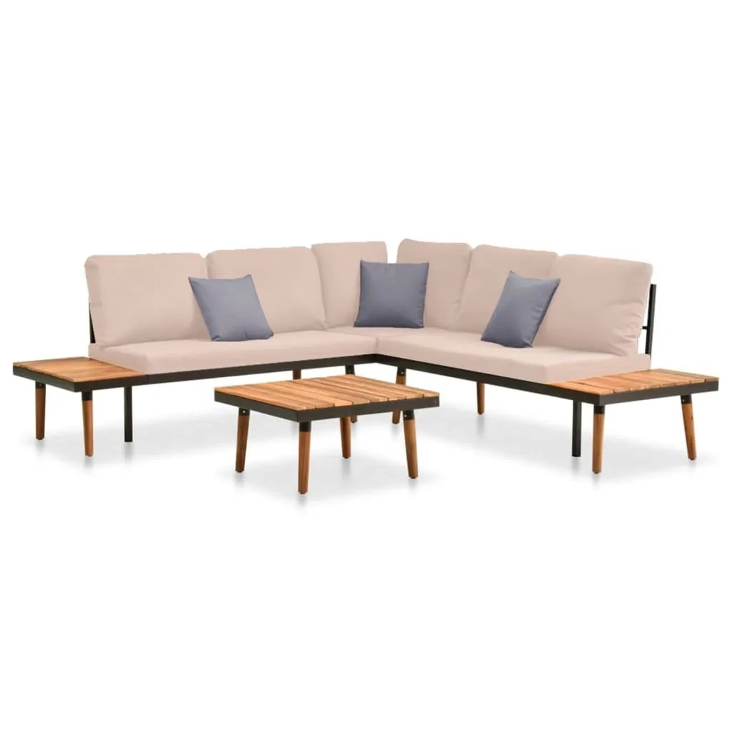 vidaXL 4-Tlg Garten-Lounge-Set mit Kissen Massivholz Akazie 316642