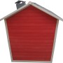 Axi Spielhaus Olaf, rot-graues Holzhaus mit Dach und Schornstein für Kinder.