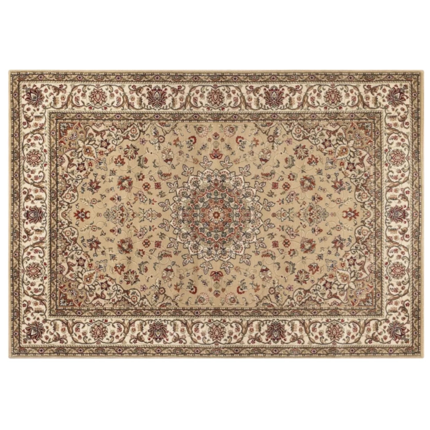 Peyer Syntex Klassischer Kurzflor Teppich Amina Medaillon 27008 Farbe Beige günstig online kaufen