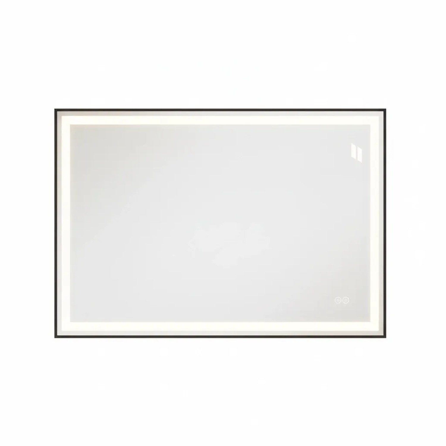 PXloue LED Badezimmerspiegel 50 x 70 cm Aluminiumrahmen Beschlagfrei 3 Lichtfarben Dimmbar Memory Funktion