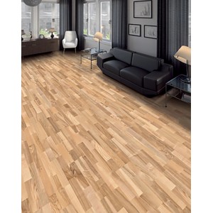 Heller Living by Haro Parkett Esche, versiegelt, im Wohnraum verlegt.