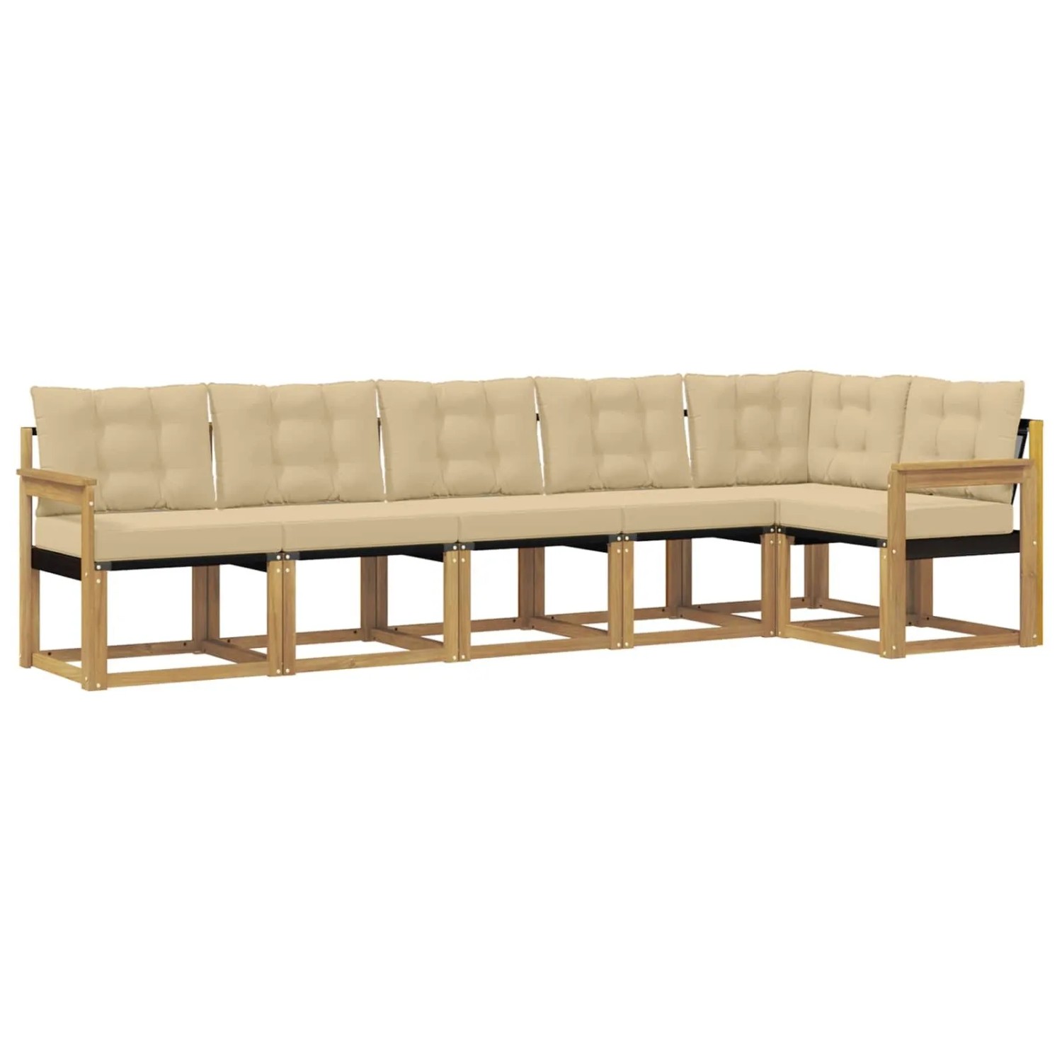 vidaXL Outdoor-Sofagarnitur mit Kissen 6-Tlg Weiß und Beige 3389519