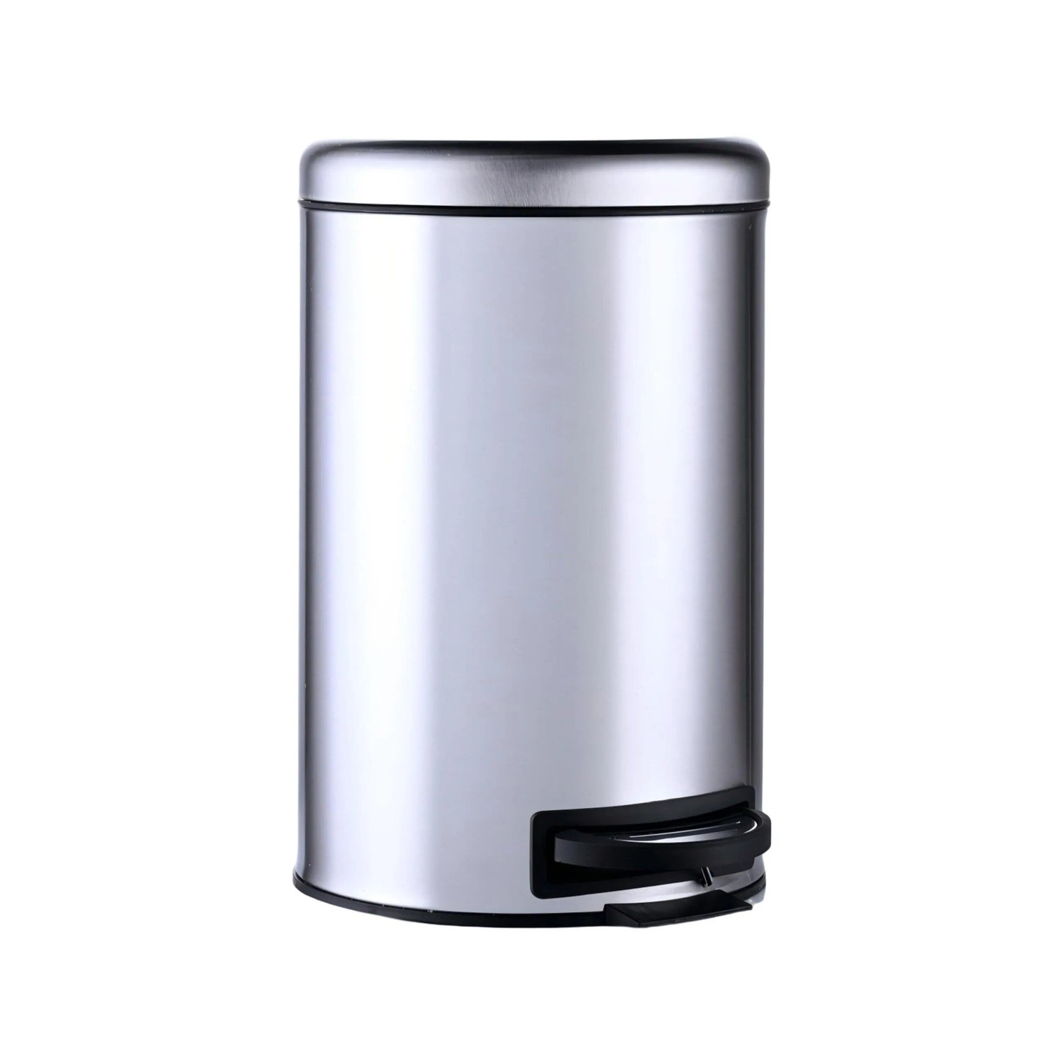 Relaxdays Tretmülleimer Stahl Silber Soft-Close 12, 39 cm x 25,5 cm x 33 cm 1,7 kg