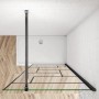 Schwarzes Duschwand-Profil mit Stabilisierungsstange für Walk-In Dusche, ausziehbar.