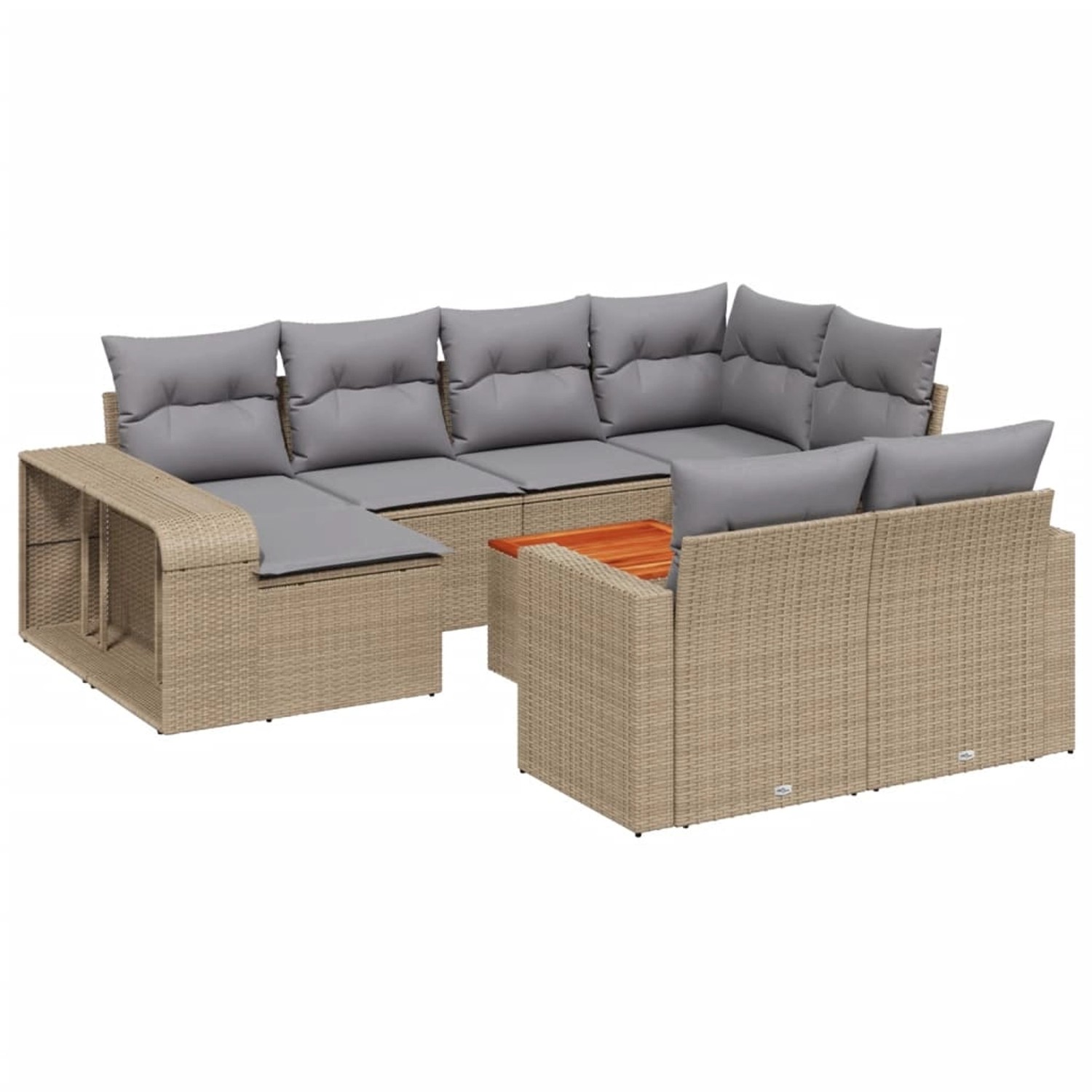 vidaXL 11-Tlg Garten-Sofagarnitur mit Kissen Beige Poly Rattan 3228919 günstig online kaufen