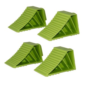4 grüne TRUTZHOLM Unterlegkeile 21x8x10cm für Wohnmobil, Anhänger, Auto. Zubehör für Autoanhänger.