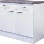 Flex-Well Unterschrank Joelina, 100 cm, weiß, mit 2 Türen und Schubladen.