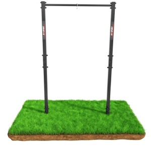 K-SPORT Outdoor Klimmzugstange für Street Workout, Stahl, schwarz, mit Halterung für Boxsack.