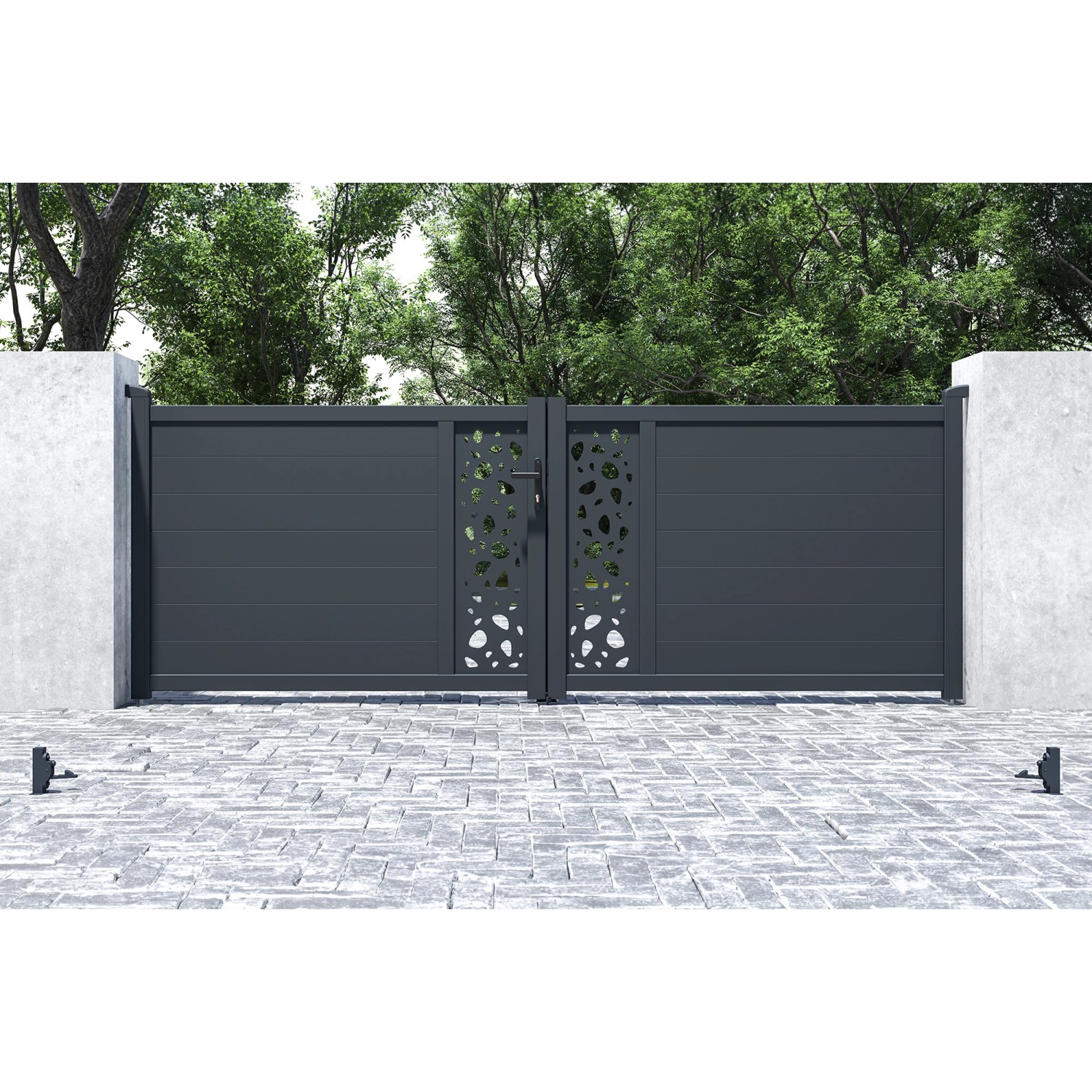 Casanoov Drehtor Sunny 350x120cm Aluminium & Bunker B500 Motorisierung_16