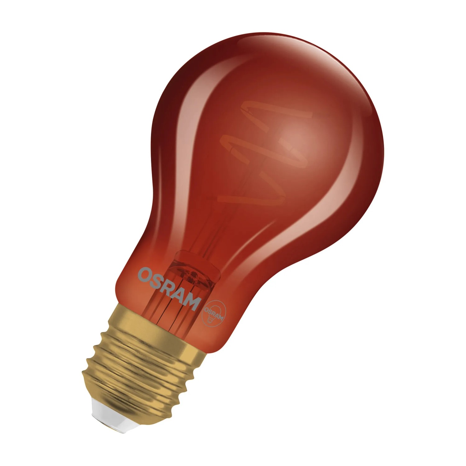 Osram LED-Lampe E27, A60 Glühbirne mit Spiralfilament, 3W, 1800K, Kupfer-Glas für warmweißes Licht.