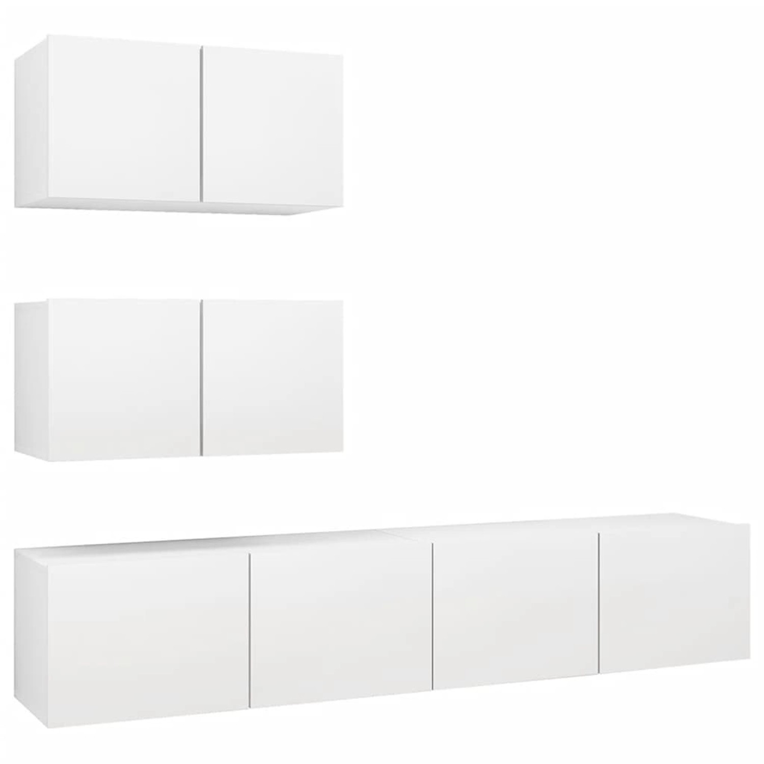 vidaXL 4-Tlg TV-Schrank-Set Weiß Holzwerkstoff 3078710 günstig online kaufen