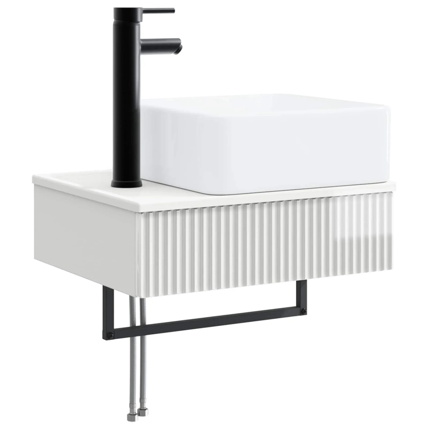 vidaXL Wandmontiertes Waschbecken Hochglanz Weiß 53 x 35 x 39 cm 890212