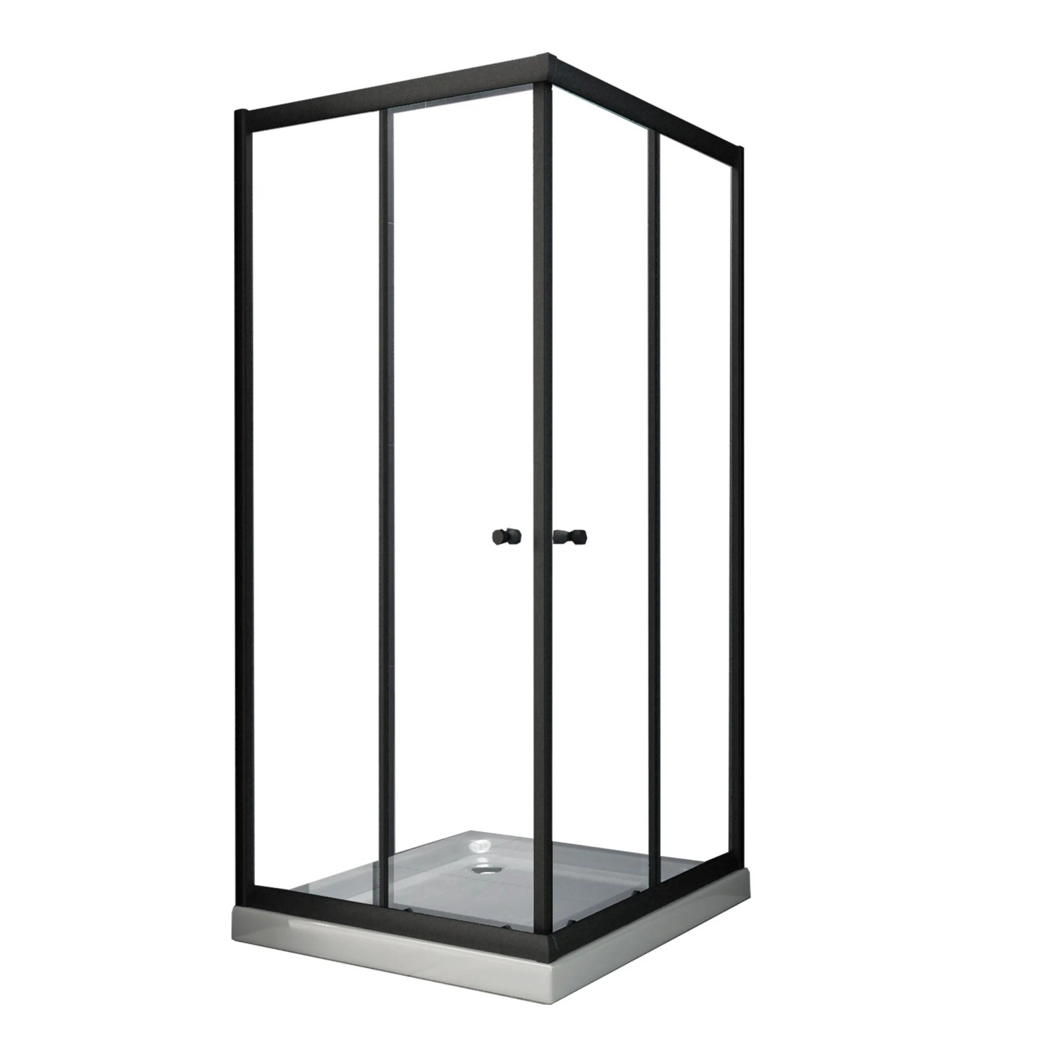 Glasdeals Duschkabine 6 mm Glas Dusche JUNISO Q in Schwarz 90 x 90 x 190 cm 3341